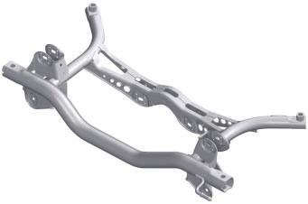 Subframe The subframe is a welded construction made from steel. It is bolted directly to the body.