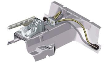 Brake system The handbrake The new design means that the amount of space required in the centre console