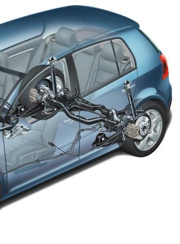 The Golf can be equipped with standard, sports or heavy duty running gear. The various running gear systems differ in the spring, damper, anti-roll bar equipment and the mounting elements.