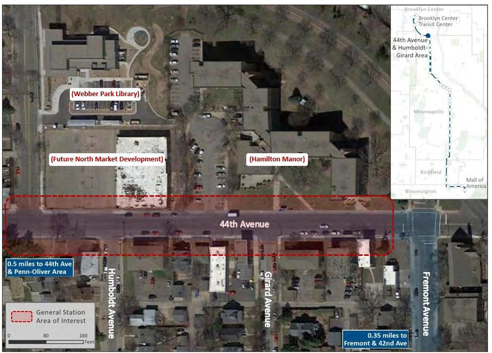 Figure 22: Recommended station location - 44th Avenue &
