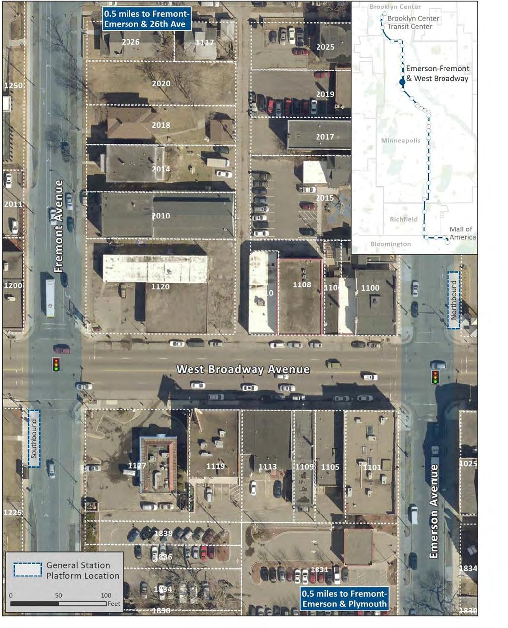 Figure 29: Recommended station location - Emerson-Fremont & West