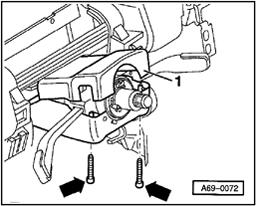 lb) - Remove handle -2-. - Remove two Phillips-head screws (arrows). Tightening torque: 0.6 Nm (5 in.