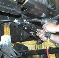 6. Disconnect the OEM rear brake line bracket from the frame rail. Note: If installing rear add-a-leafs, skip to step # 9 of the rear installation. Rear Spring Installation: Part # FR45S 7.