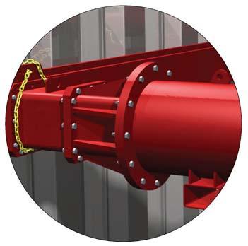 hydraulic strut or 400 series (520x520x30mm) and connects to 600 Series via a circular