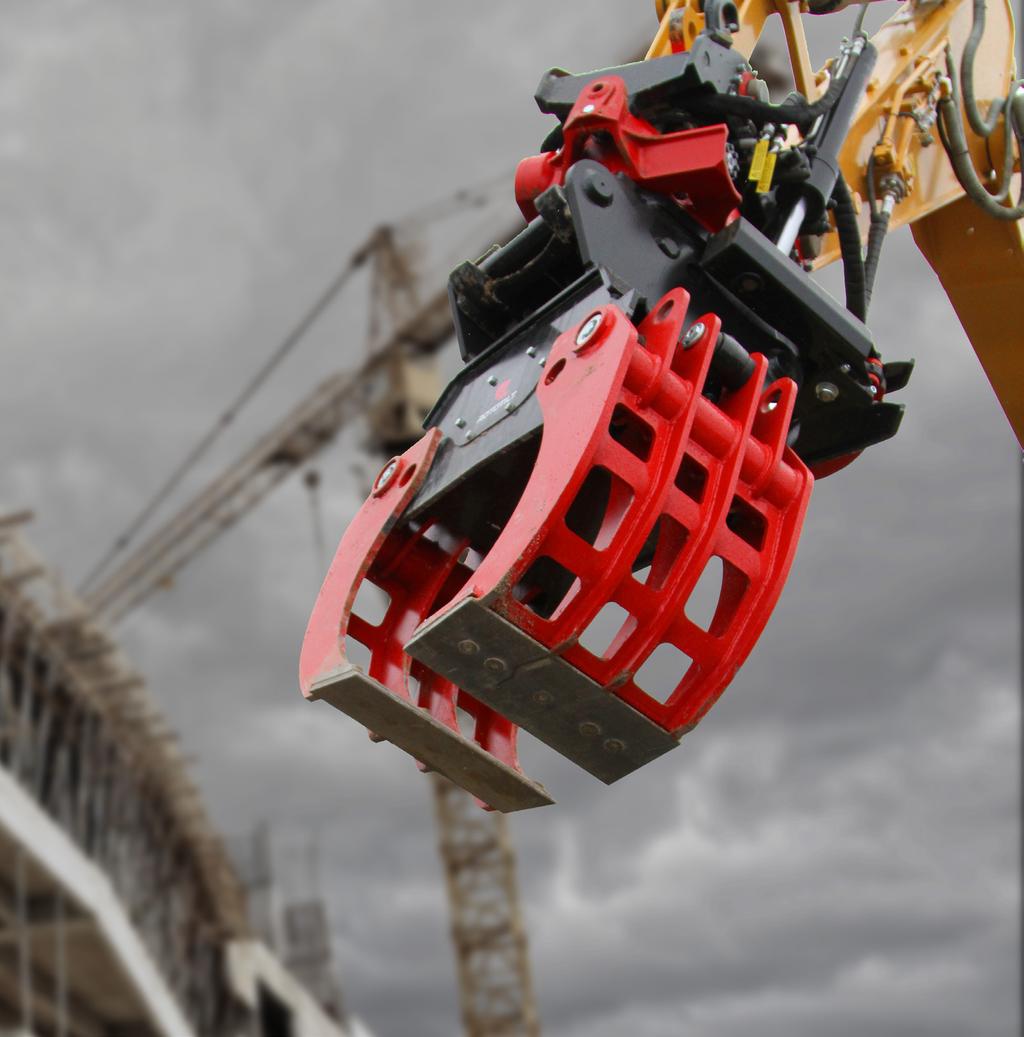 SG/SOG Grapples Versatility for heavier assignments With a lifting capacity of up to 12 metric tons and clamping forces up to 75 kn, our stone and sorting grapples are perfect for heavier jobs such
