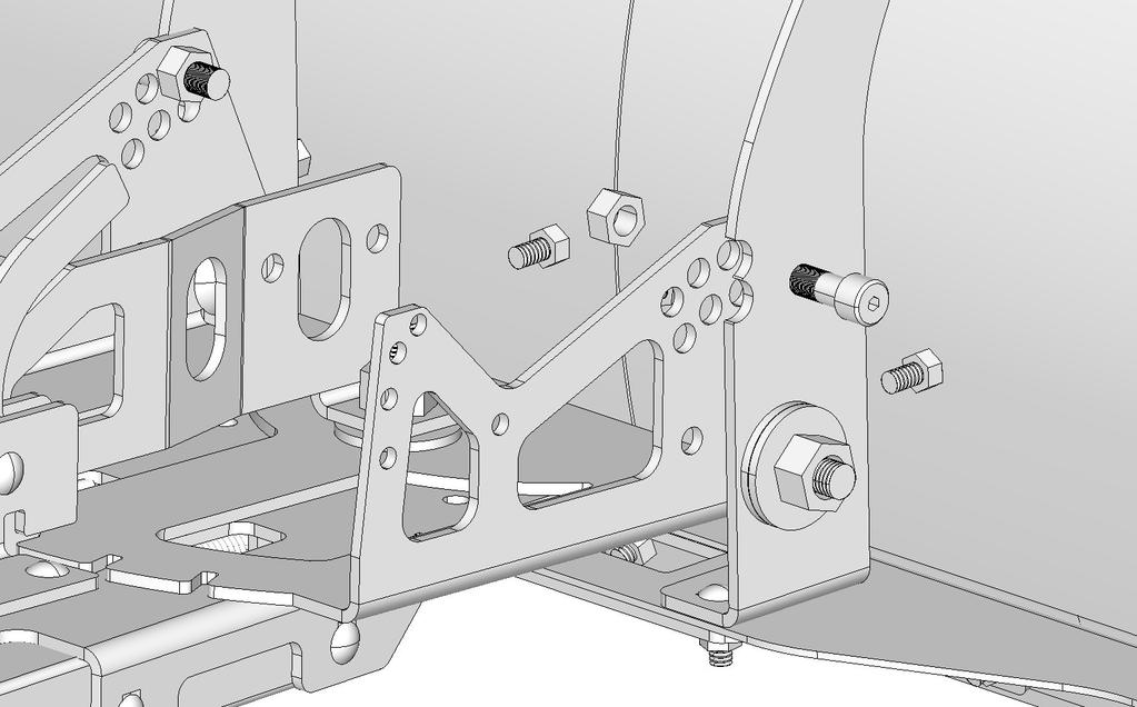 STEP 3 - ATTACH PLOW BLADE TO THE PUSH TUBE: 1. Place the assembled push tube onto plow frame of the assembled blade.