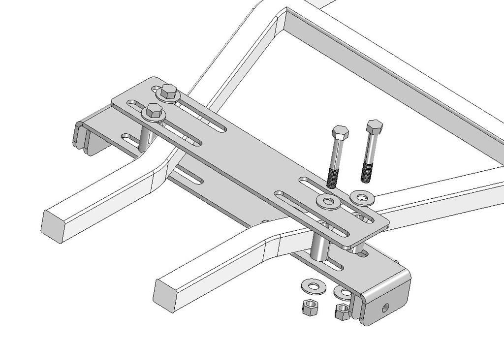 OPTION B - GENERIC MOUNT INSTALLATION FOR SQUARE TUBE FRAME ATVs 1. Position the Back Plate, Item #2, on top of the frame tubes at the Y location as shown in Illustration 11.