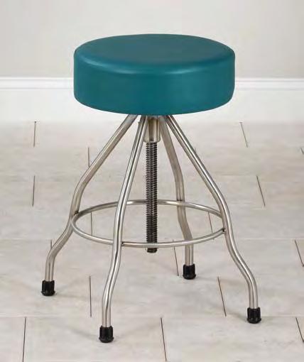 lbs. Box dimensions: 17" x 17" x 19" SS-2172 14" 23 1 /2" 29 1 /2" * Stainless Steel Stool with Casters 4" thick padded seat for comfort Smooth machine screw height