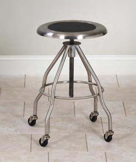 16" x 27" SS-2169 15" 18" 27" * Stainless Steel Stool with Rubber Feet Same as SS-2162 with rubber feet and 2 1 /2" shorter * Shipping weight: 17 lbs.