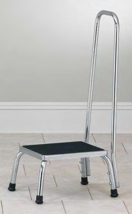 STANDARD Step Stools FEATURES All welded steel base and top (no screws or rivets) Rubber tread top for safety Reinforced rubber feet Chrome, powder-coated or