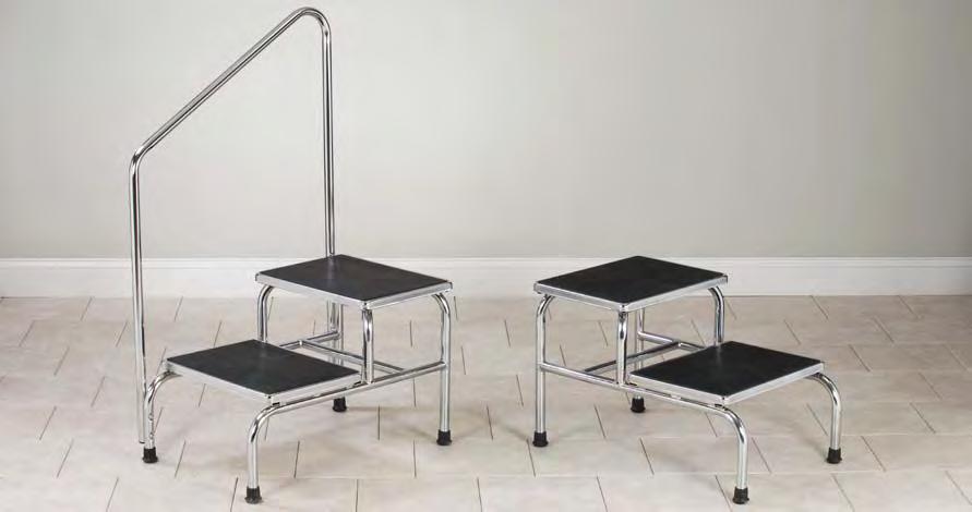 T-6842 T-6850 Powder Coated Finish TS-7142 T-6250 T-6842 T-6850 T-6250 Economy Step Stools TS-7150 T-6150 Chrome Step Stool * This item could be dimensionally