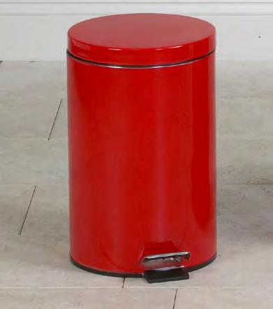 Depth Height TR-20R 14" 17 3 /4" Medium Round Red Waste Receptacle 20 quart capacity (5 gallons) All