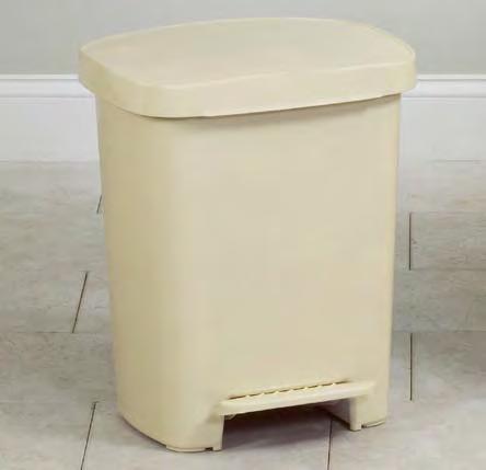 Plastic Receptacle in Ivory,  foot pedal operated lid