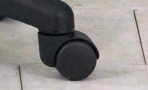 Optional Soft Roll Casters (upcharge) Glides quietly even on hard surfaces (Black