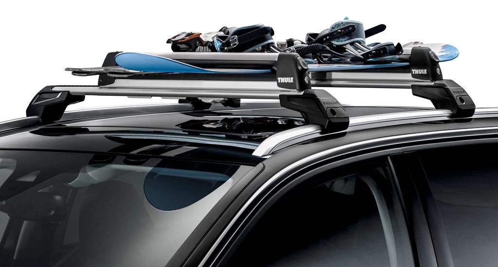 The 25mm lifting system makes it easier to transport skis with high bindings and protects the car s roof. The push-button makes it easy to use, even wearing ski gloves.
