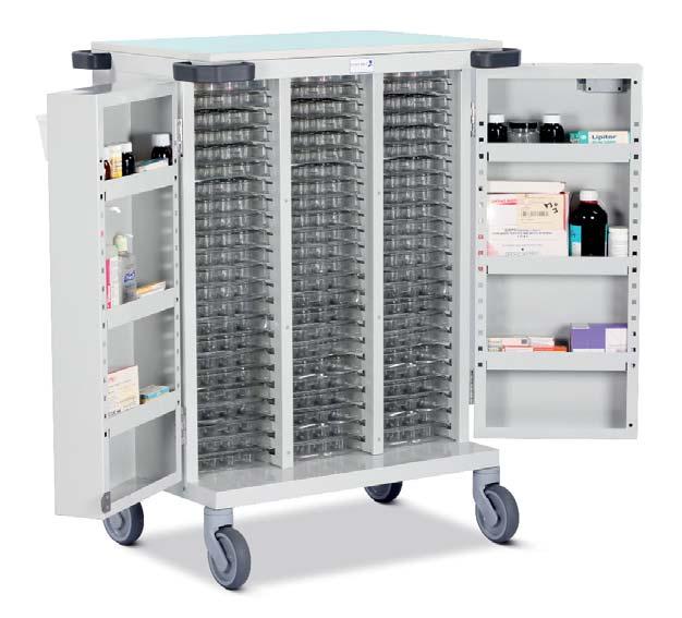 NEW RANGE Pharmacy Trolleys - Biodose & MultiMeds Trolleys suitable for the storage & dispensing of drugs & medicines using the Biodose & MultiMeds monitored dosage system Available with either an