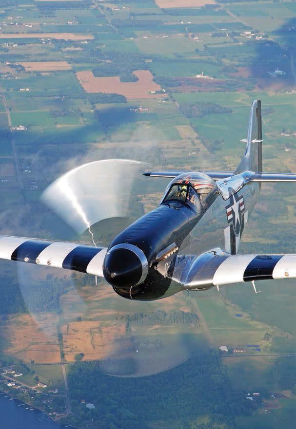 3 1 1 P-51D Q u i c k S i l v e r mixes World War II invasion stripes with symbolic markings honoring military