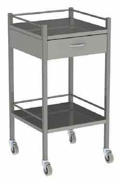 SECTION 09 OTHER Dressing Trolley MODEL: AX054 GM Medical stainless steel trolley design methods are class leaders in providing high quality carts for the surgical and clinical environments.