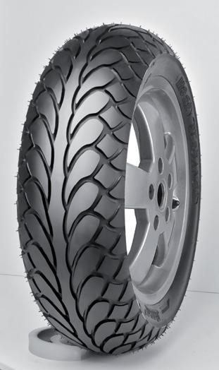 A thick classic tread pattern is also suitable for riding in demanding conditions such as damaged and dusty city roads. Available in whitewall version and suitable for trailers too.