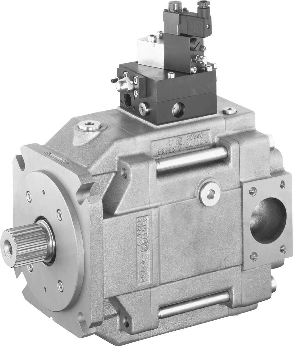 1 Overview: variable displacement axial piston pump types V30E Variable displacement axial piston pumps adjust the geometric delivery volume from maximum to zero.