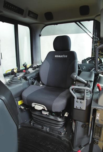 comfortable operation. Also standard seat heat makes it possible to work comfortably in the winter.