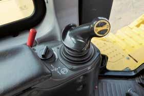 CRAWLER DOZER HM300-3 Palm Command Electronic Controlled Travel Control Joystick Palm command travel joystick LH Up provides the operator with a shift relaxed posture and superb fine control without