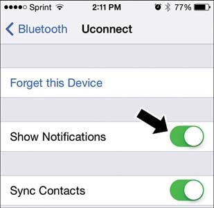 ELECTRONICS To enable incoming text messaging: iphone 1. Press the settings button on the mobile phone. 2. Select Bluetooth.