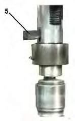 e. Rotate the feed trip lever clockwise and have the spindle descend about 150 to 200 mm. As fig. a. f. Rotate the revolving shaft from the bushing till that the drill shaft end and drill shaft are visible from the hole of releasing drill bit.