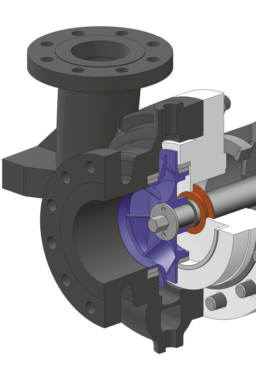 API 6 PROCESS PUMP DESIGN FEATURES AND BENEFITS Quality Manufactured and tested in the USA Dual Volute Casing On larger pump sizes Minimizes radial loads and shaft deflection increasing mechanical
