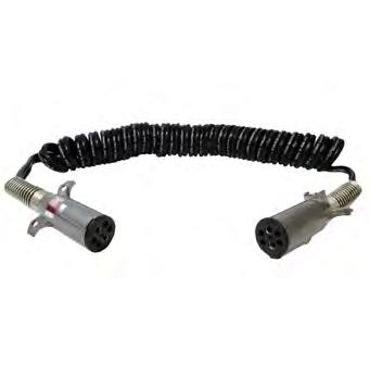 CABLE AND PLUG ASSEMBLIES Six-Way Coiled Cable Assembly 12' working length Durable black outer jacket resists abrasion and has excellent coil memory Heavy-duty zinc die cast plugs with