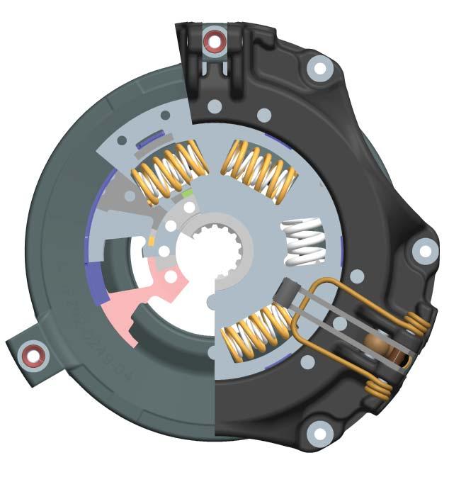 Single safety P.T.O. clutch with fixed transmission damper 0 0.