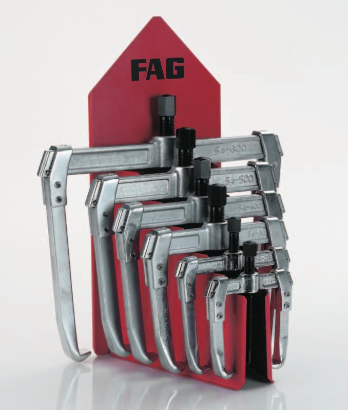 FAG tools for dismounting of rolling bearings Mechanical two-arm extractors 54 for small bearings FAG two-arm extractors 54 Application For extracting complete rolling bearings of all types or