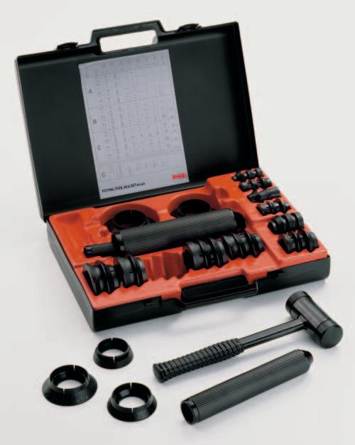 FAG tools for mounting of rolling bearings Mounting tool set FITTING-TOOL-ALU-10-50 for cylindrical bearing seats FAG mounting tool set FITTING-TOOL-ALU-10-50 The FITTING-TOOL-ALU-10-50 allows