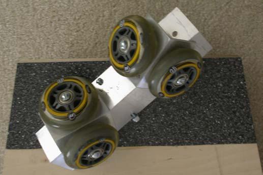 The north angle/wheel assembly is at the front of this photo and the south angle/wheel assembly is the small one at the back.