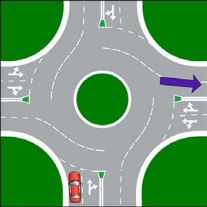 IN003- Intersections LD002 - Traffic Lights / Lanes When two lanes merge into one (as shown in the diagram), who should give way? The vehicle in the right-hand lane because it is overtaking.