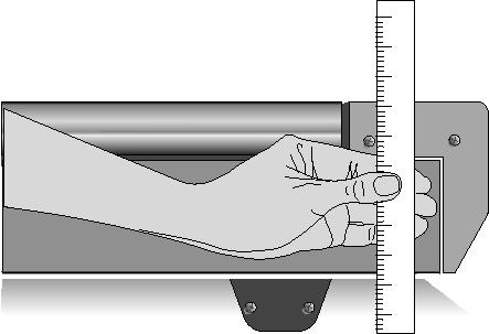 Diagram 4.1 - Measuring the Side Rail 6. With the ADJUST LIFT prompt displayed, press either the INCLINE or INCLINE key to move the lift.