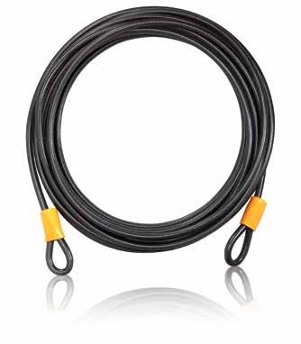 39 ) medium duty vinyl coated extra-flexible steel cable with permanently swedged loops. Includes Velcro strap.