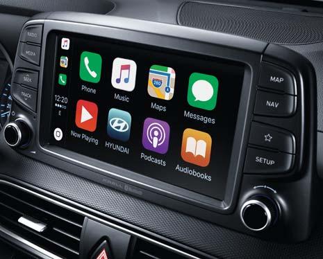 Like an 8 touch screen display that makes everything easily accessible with Apple CarPlay and Android Auto.