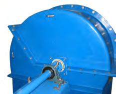 Drains. PVC coupling or flanged FRP. Discharge transition. Rectangular to round are available and can be made integral to the fan or separate. Shaft seals. Single Teflon is standard.
