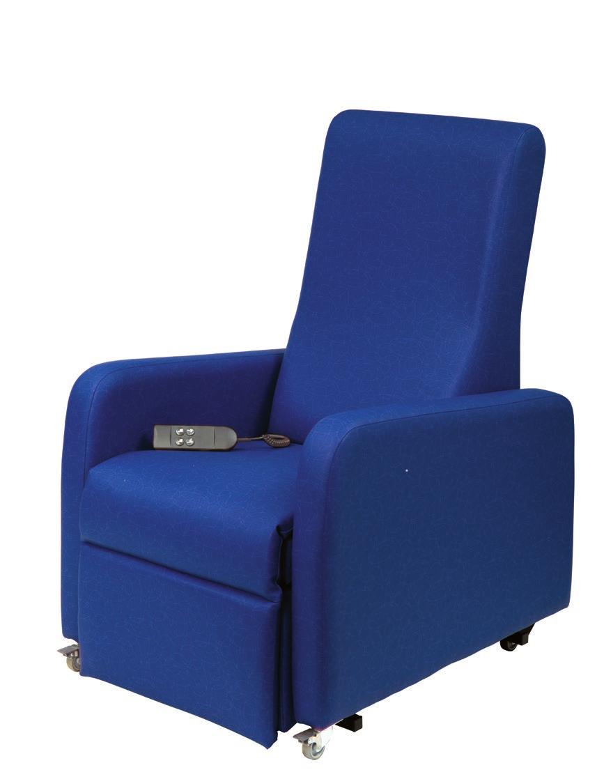 BEST SELLER CA1960AT Denver electrically reclining armchair on castors, atlantic Minimal stitching and hygienic design ensures ease of cleaning Supplied on heavy duty lockable castors Resilient