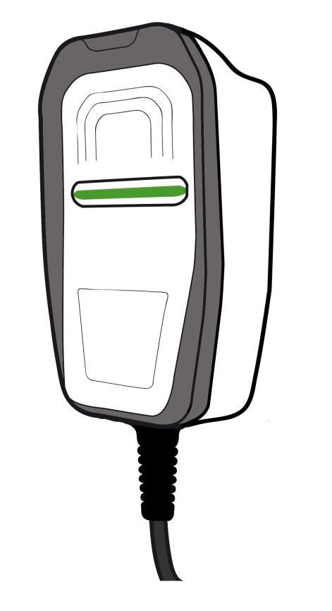 5 Once the cable is disconnected from the EV, the LED status bar turns back into green (A status)*. In this status, the unit is available to start a new charging process, whenever it is required.