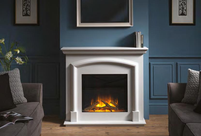 W:1140 D:300 White pebbles & glass beads as standard, logs & embers as a cost option Fire facia options: