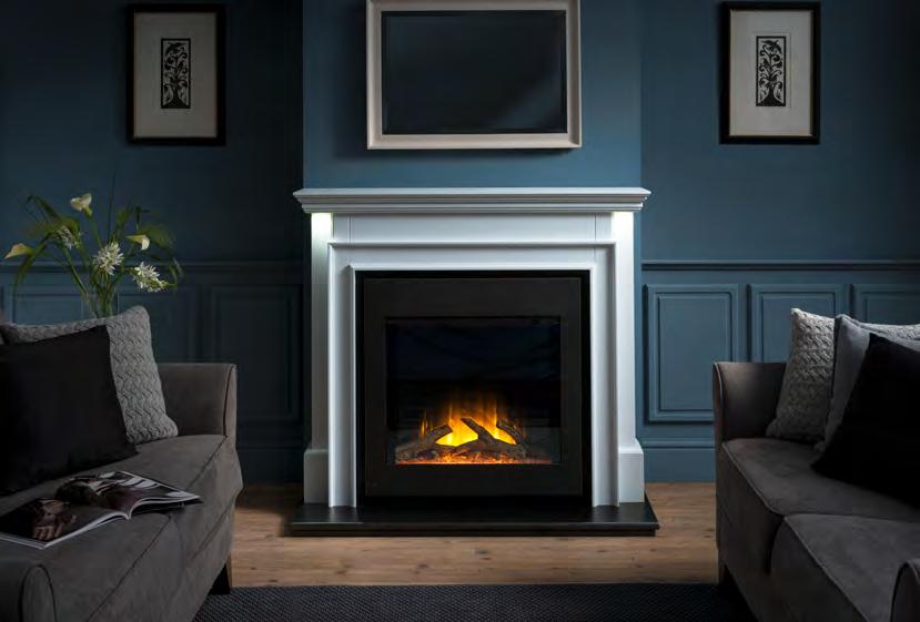 REVERIE AUBADE 600 Fire inner trim options: silver or brass Fire facia options: black or grey mirror Smooth or a