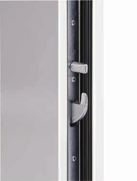 4 Security bolts 6 Aluminium/plastic threshold The door has a 20 mm