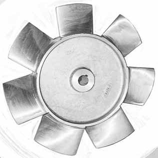 The Hartzell airfoil, 7-bladed, one-piece cast aluminum impeller was developed after extensive scientific study and is designed to move large volumes of air at high static pressures.