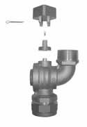 A brass 2" square operating head that is easily pinned to existing curb stops is available separately. - For outlet connection options, see page 2.