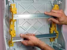 Cabinets with 2, 3 and 4 rows have a removable chassis which enables wiring to be carried out outside the