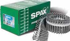 SPECIALS SPAX Collated screws Coil 13 DoP 1 SKH-013 0672-CPD-I 14.12.17 ETA-12/0114 Flat countersunk head, T-STAR plus 4CUT, slide-coated, collated in a coil LgT 90 Ø d1 Stainless steel A2/304 1.