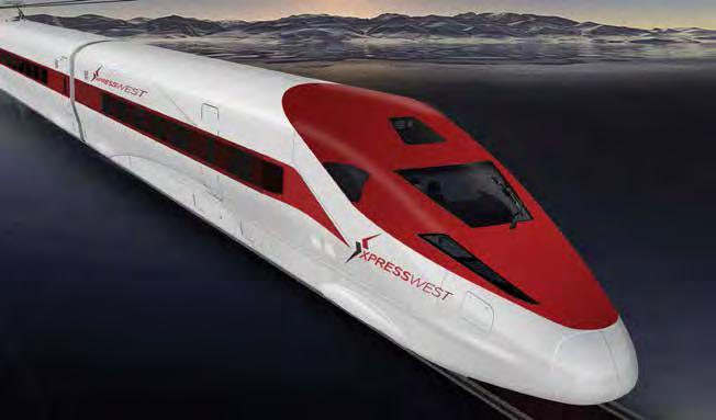 Artist Rendering of XpressWest High-Speed Train (Source: XpressWest) between Las Vegas and Los Angeles, completed in 2007 by the Regional Transportation Commission of Southern Nevada.