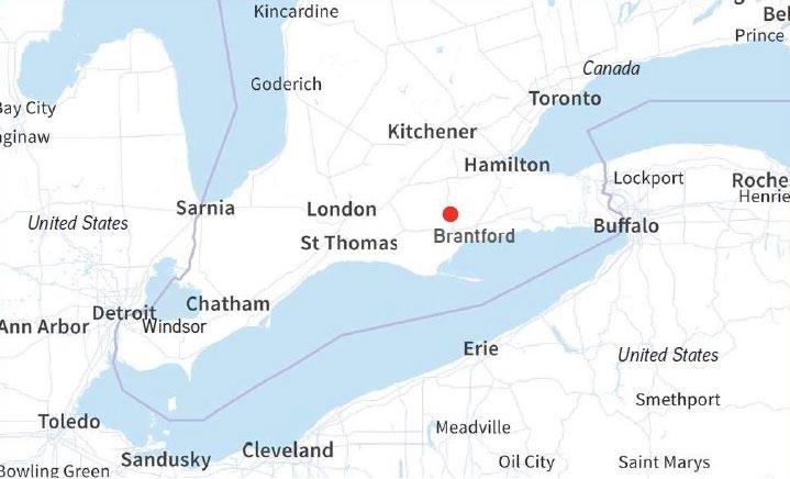 BRANTFORD LOCATION HIGHLIGHTS Brantford is centrally located for logistics providers and manufacturers as it is in proximity to multiple US borders, major 400 Series highways (403 and 401), in